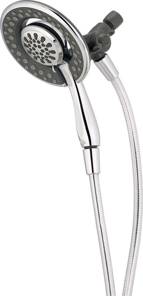 Delta In2ition Series 75488C 2-in-1 Shower, Round, 1/2 in Connection, IPS, 1.75 gpm, 4-Spray Function, Plastic, Chrome