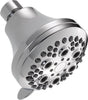 Delta 75504 Shower Head, 2.5 gpm, 5-Spray Function, Plastic, Chrome, 3-3/8 in Dia, 4 in L