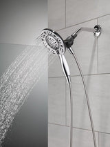 Delta In2ition Series 75494 Showerhead, Round, 1/2 in Connection, 1.75 gpm, 2-Spray Function, Rubber/Stainless Steel