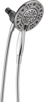 Delta In2ition Series 75494 Showerhead, Round, 1/2 in Connection, 1.75 gpm, 2-Spray Function, Rubber/Stainless Steel