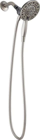 Delta In2ition Series 75494SN Showerhead, Round, 1/2 in Connection, 1.75 gpm, 2-Spray Function, Rubber/Stainless Steel