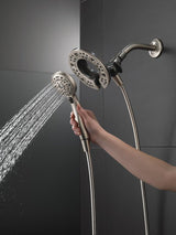 Delta In2ition Series 75494SN Showerhead, Round, 1/2 in Connection, 1.75 gpm, 2-Spray Function, Rubber/Stainless Steel