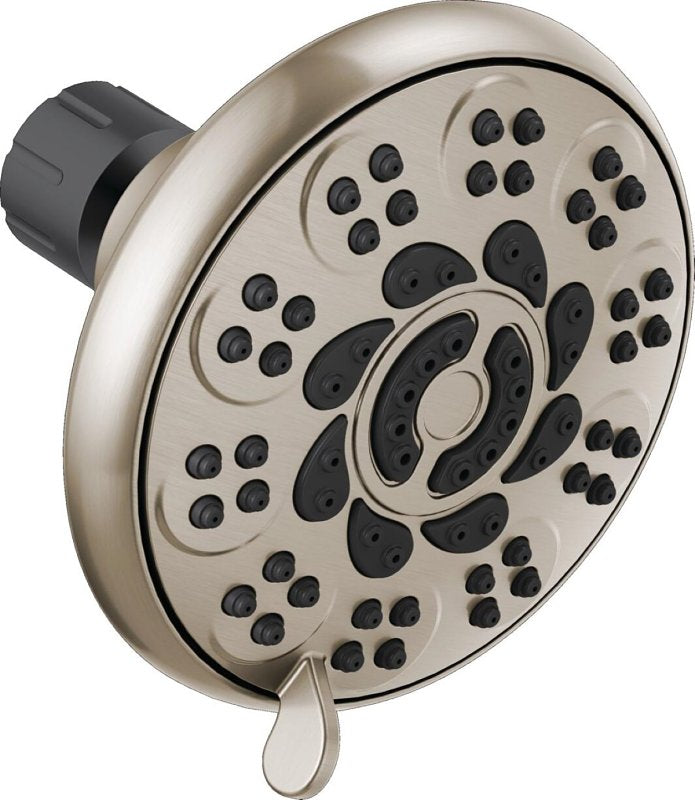 Peerless 76610SN Showerhead, 1.5 gpm, 1/2 in Connection, IPS, 6-Spray Function, ABS, Brushed Nickel, 4 in Dia