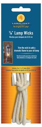 Lamplight 9997 Wick, Replacement, Round, Cotton, For: Most Lamplight Oil Lamp With Ultra-Pure or Medallion Lamp Oil, Pack of 12