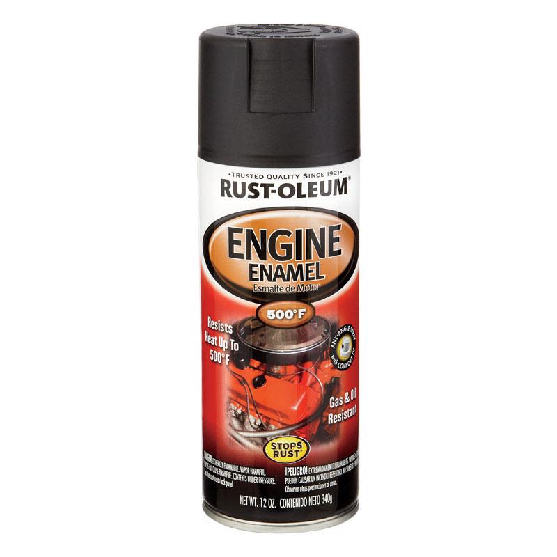 Rust-Oleum 248936 Engine Spray Paint, Black, 12 oz, Can, Pack of 6