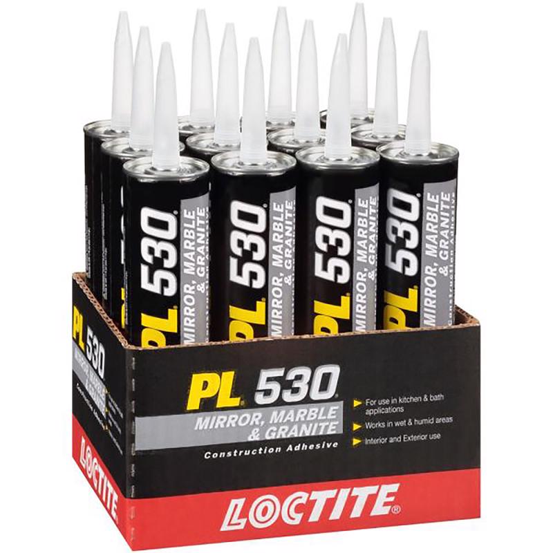 Loctite PL 530 Synthetic Rubber Construction Adhesive 10 oz, Pack of 12