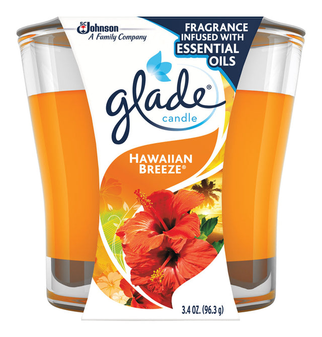 Glade Orange Hawaiian Breeze Scent Jar Air Freshener Candle 3.4 oz, Pack of 6