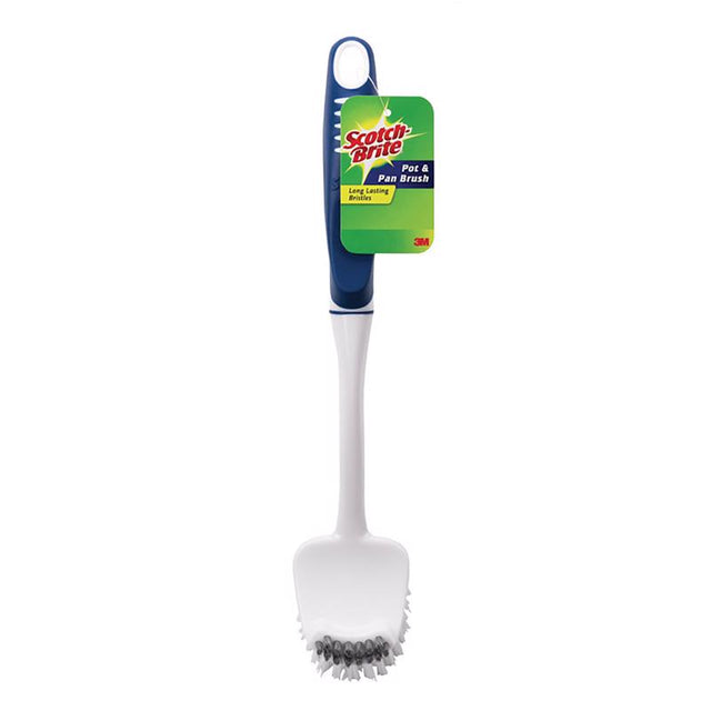 Scotch-Brite 496 Cleaning Brush, 12 in OAL, Green/White Handle