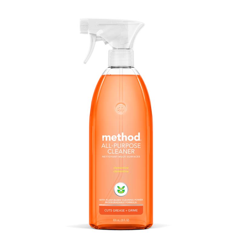 method 01164 Cleaner, 28 oz Aerosol Can, Liquid, Clementine, Pack of 8