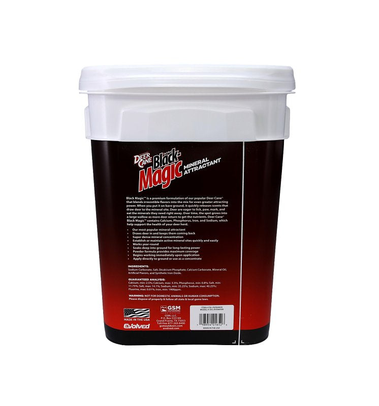 Evolved Deer Cane Black Magic Series EVO64505 Deer Attractant, Molasses, 30 lb Tub