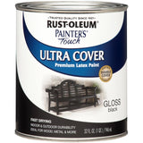 Rust-Oleum Painters Touch Ultra Cover Gloss Black Water-Based Paint Exterior and Interior 1 qt, Pack of 2
