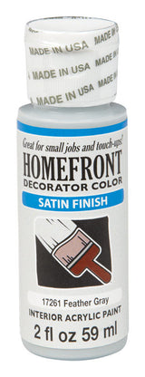 Homefront Satin Feather Gray Hobby Paint 2 oz, Pack of 3