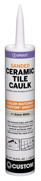 Custom PC1110S-6 Caulk, Snow White, 24 hr Curing, >50 deg F, 10.5 oz Cartridge