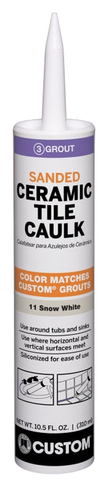 Custom PC1110S-6 Caulk, Snow White, 24 hr Curing, >50 deg F, 10.5 oz Cartridge