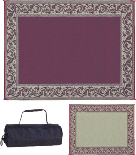 Ming's Mark Reversible Mat, Classical Burgundy/Beige, 8' x 20'