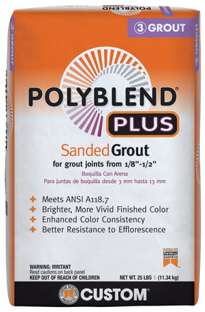 Custom Polyblend Plus PBPG64725 Sanded Grout, Brown Velvet, 25 lb Bag