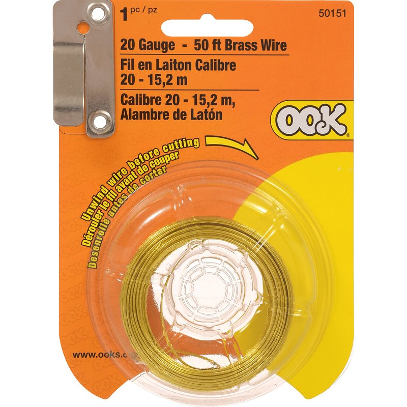 Hillman 50151 Utility Wire, 50 ft L, 20, Brass