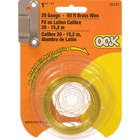 Hillman 50151 Utility Wire, 50 ft L, 20 ga Gauge, Brass
