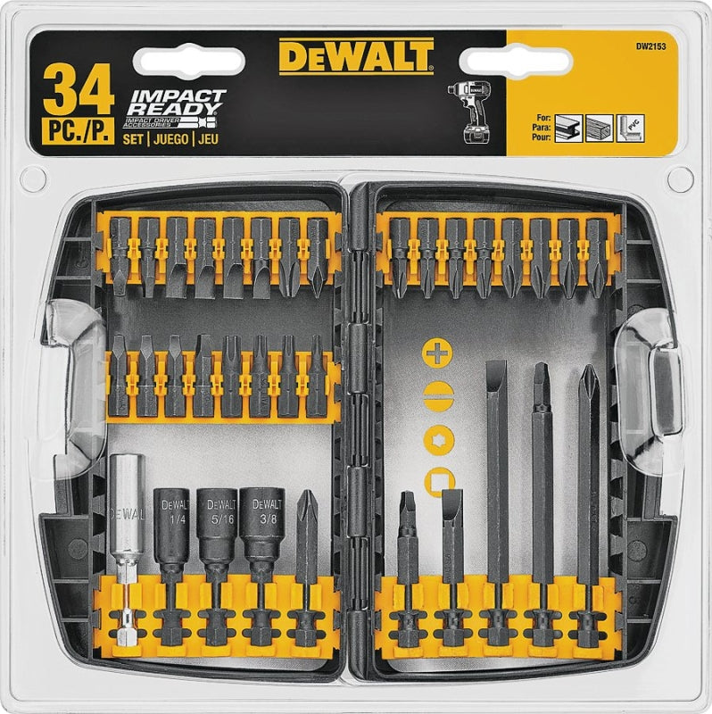 DEWALT DW2153 Screwdriver Bit Set, HCS, Black Oxide