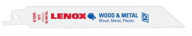 Lenox 22761OSB610R Reciprocating Saw Blade, Applicable Materials: Ferrous Metal, 3/4 in W, 6 in L, 10 TPI