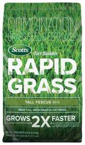 Scotts 18228 Rapid Grass Seed Mix, 16 lb Bag, 5280 sq-ft Coverage Area, Tall Fescue