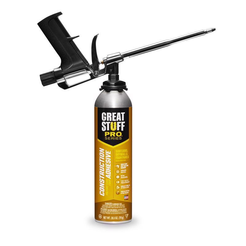 Great Stuff 343087 Adhesive, Cream, 26.5 oz, Pack of 12