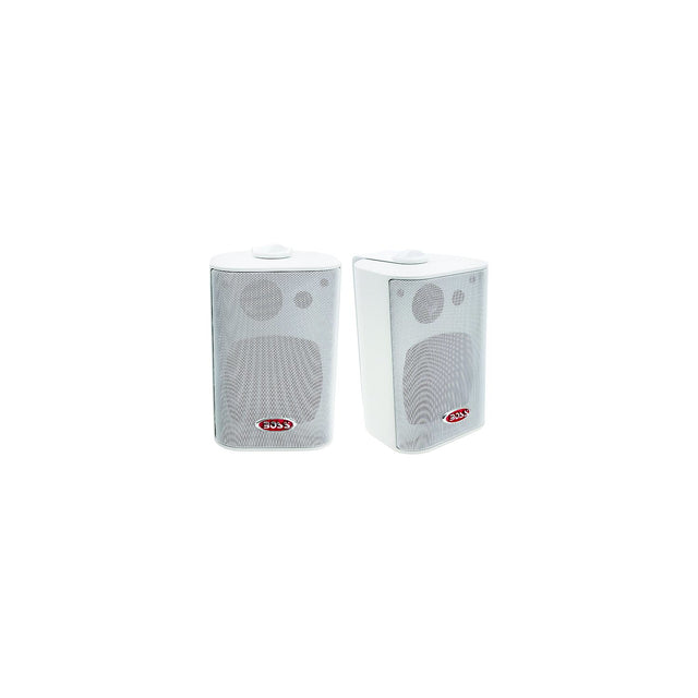 Boss Audio MR43W 4" 3-Way Enclosed System Speakers, White, Pr.