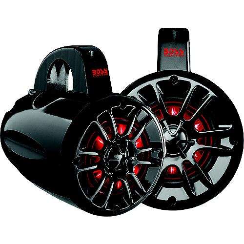 Boss Audio MPWT60RGB 2-Way Marine Waketower/UTV Roll Bar LED Speaker System, 1 pr.
