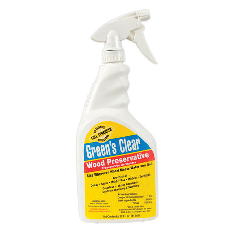 Green's Clear Flat Clear Clear Water-Based Wood Preservative 1 qt, Pack of 6