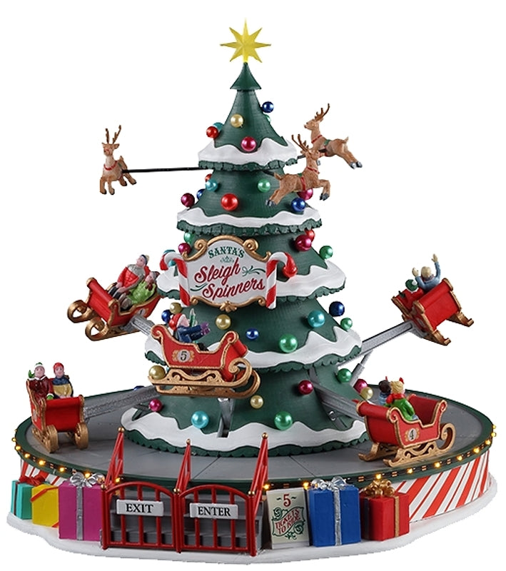Lemax 14833 Santa's Sleigh Spinners Figurine, 4.5 V