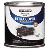 Rust-Oleum Painters Touch Gloss Black Water-Based Ultra Cover Paint Exterior and Interior 0.5 pt, Pack of 6