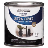 Rust-Oleum Painters Touch Flat Black Water-Based Ultra Cover Paint Exterior and Interior 0.5 pt, Pack of 6