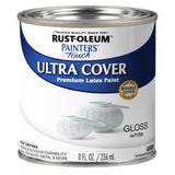 Rust-Oleum Painters Touch Gloss White Water-Based Ultra Cover Paint Exterior and Interior 0.5 pt, Pack of 6