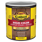 Cabot Solid Color Acrylic Stain & Sealer Solid Tintable Neutral Base Acrylic Deck Stain 1 qt, Pack of 4