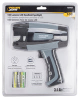 PowerZone 18102203 Handheld Spot Light, 1.5 (For Batteries) V, 1-Lamp, 100 Lumens, ABS Fixture, Black & Gray Fixture