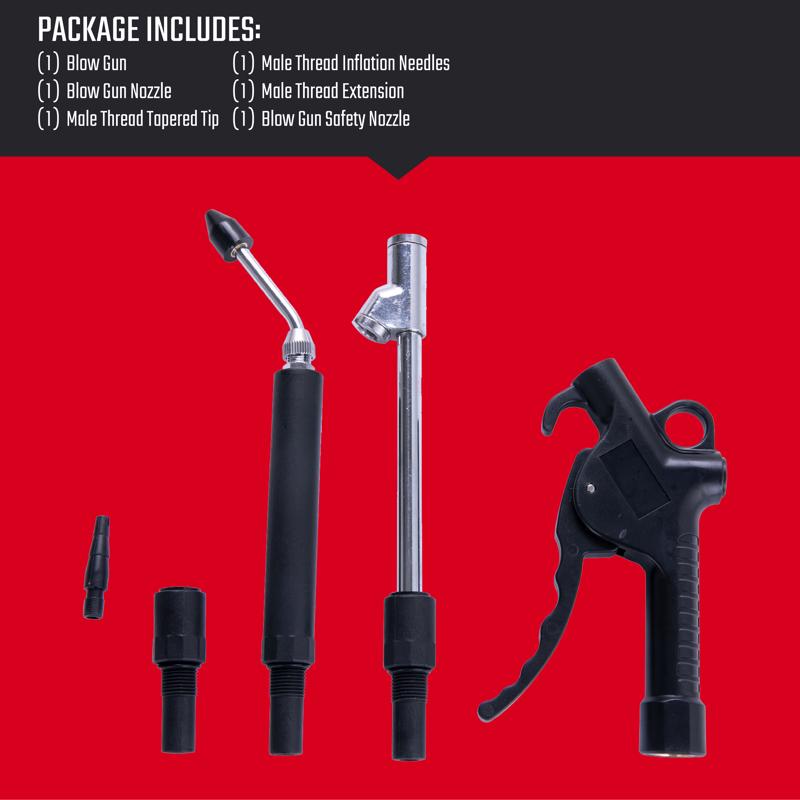 Craftsman Steel Air Blow Gun Kit 1/4 in. NPT 6 pc