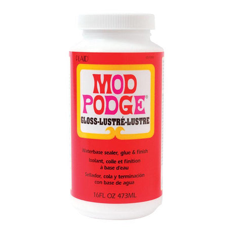 Plaid Mod Podge High Strength Glue White Gloss Adhesive Kit 16 oz, Pack of 12