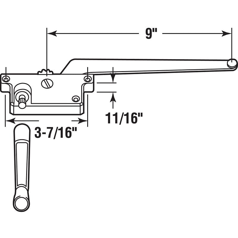 Prime-Line H 3914 Window Operator, For: Older Wood Framed Windows, Left, Diecast Bronze