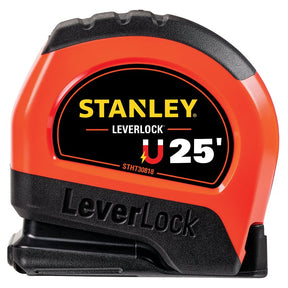 STANLEY STHT33281L Tape Measure, 25 ft L Blade, 1 in W Blade, Steel Blade, ABS Case, Black/Red Case