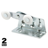 Prime-Line N 6530 Door Roller, 7/8 in Dia Roller, 1/4 in W Roller, Nylon/Steel, Silver, 2-Roller, 75 lb, Top Mounting