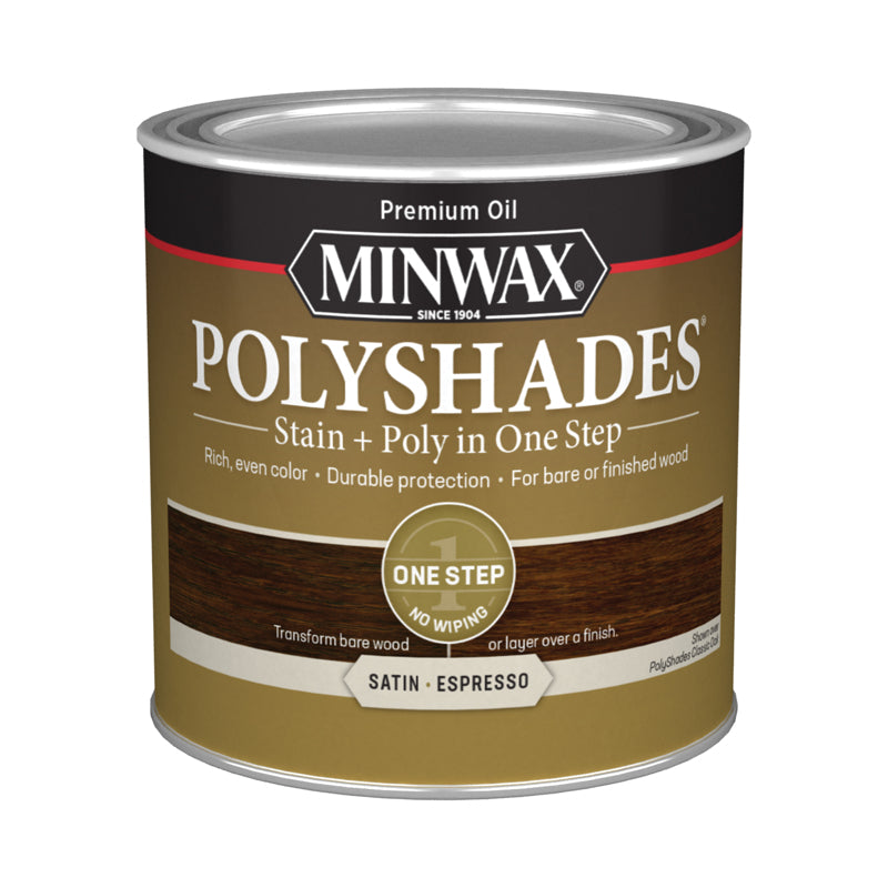 Minwax PolyShades Semi-Transparent Satin Espresso Oil-Based Stain/Polyurethane Finish 1/2 pt