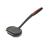 Mr. BAR-B-Q 60311Y Oversized Rectangular Grill Brush, Stainless Steel Bristle, Curved Neck, Ergonomic, Soft Grip Handle