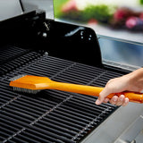 Mr. BAR-B-Q 60318Y Grill Brush with Scraper, Stainless Steel Bristle, Wood Handle
