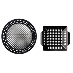 Mr. BAR-B-Q 06901Y Gourmet Grilling Topper Set, Steel, Black, For: Big Green Egg, Charcoal, Commercial Grill/Smokers