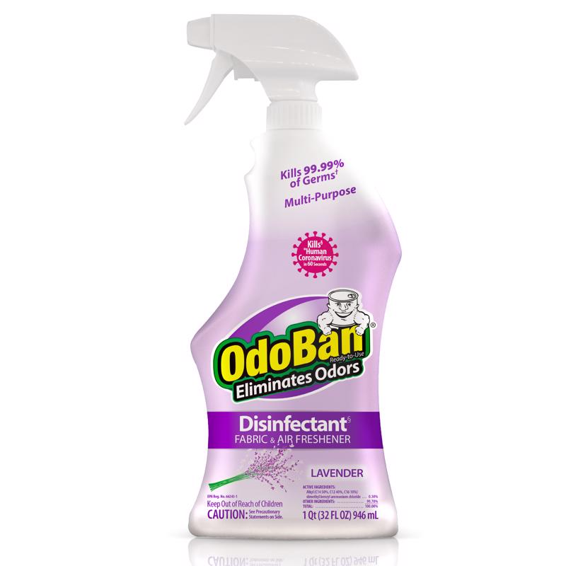 OdoBan Lavender Scent Disinfectant Fabric & Air Freshener 1 qt, Pack of 6