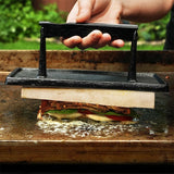 Razor 08821RZ Grill Press, 11.6 in L, 8.78 in W, Rectangular, Cast Iron/Wood, Stay-Cool Handle