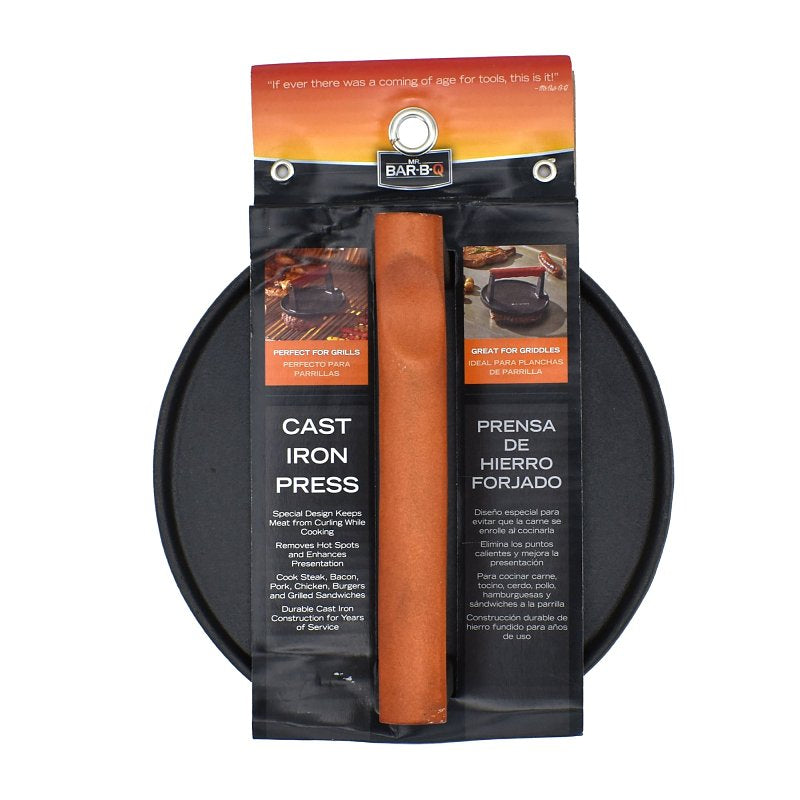 Mr. BAR-B-Q 06681Y Grill Press, 4 in L, 6.772 in W, Iron