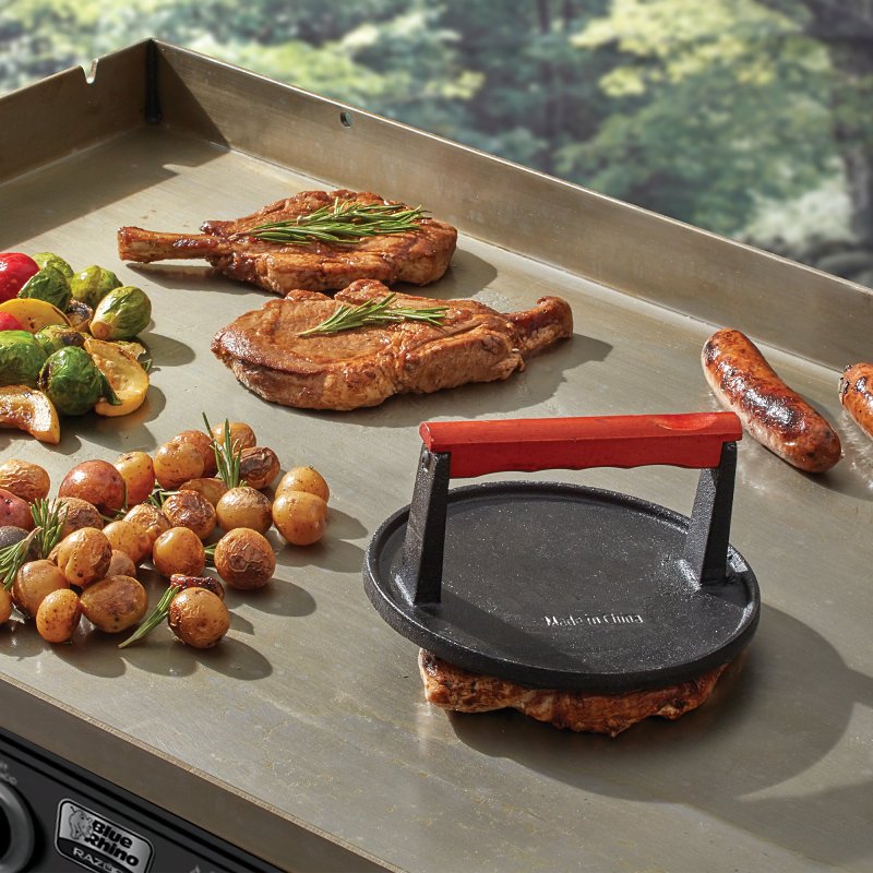 Mr. BAR-B-Q 06681Y Grill Press, 4 in L, 6.772 in W, Iron