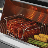 Mr. BAR-B-Q 06828Y Rib and Roasting Rack, 14 in L, 10 in W, Steel, Chrome