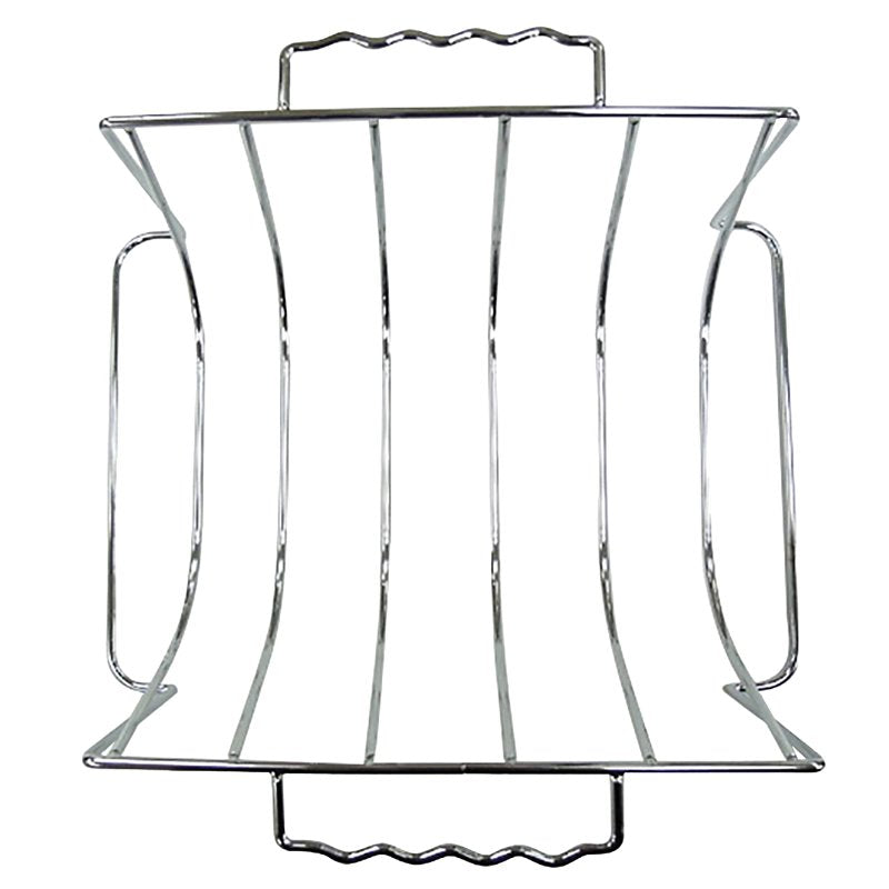 Mr. BAR-B-Q 06828Y Rib and Roasting Rack, 14 in L, 10 in W, Steel, Chrome